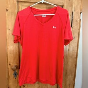 🎉Under Armour Tech Heat Gear Loose Short Sleeve Red Tee Size XL